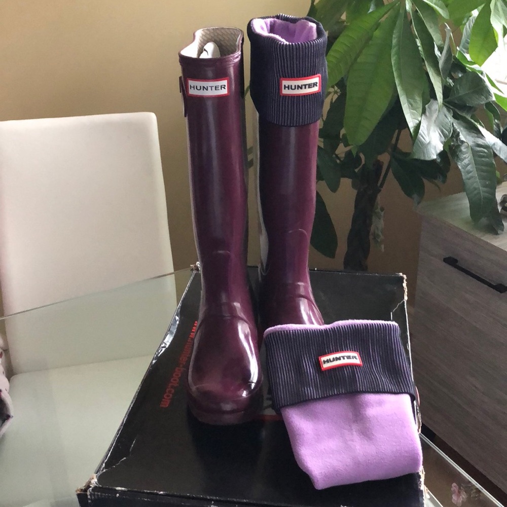 Hunter original gloss tall boots & Hunter socks